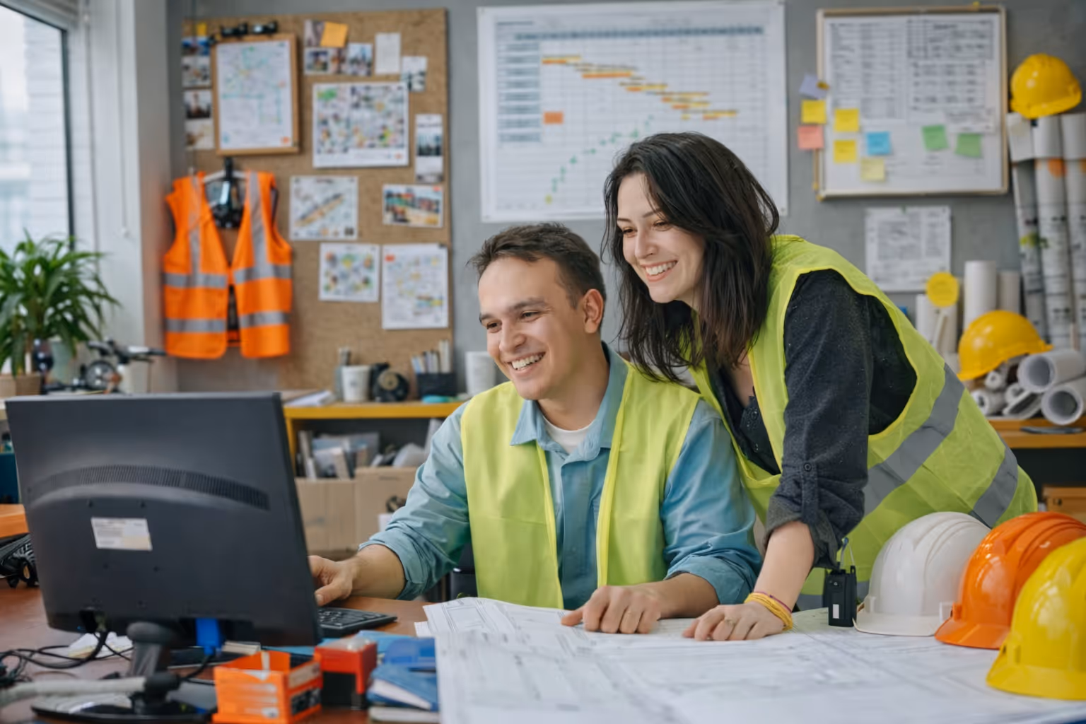 Office staff managing safety documentation