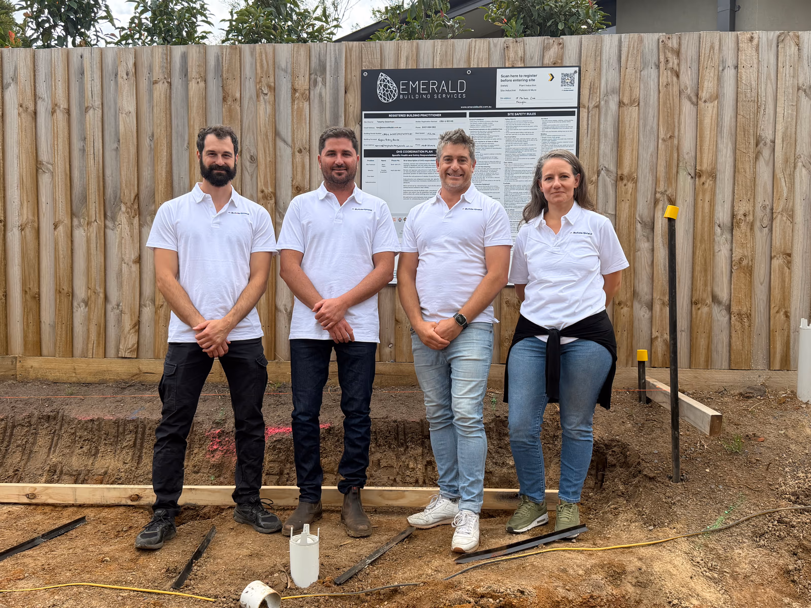 The BuilderShield team on a construction site